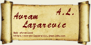 Avram Lazarević vizit kartica